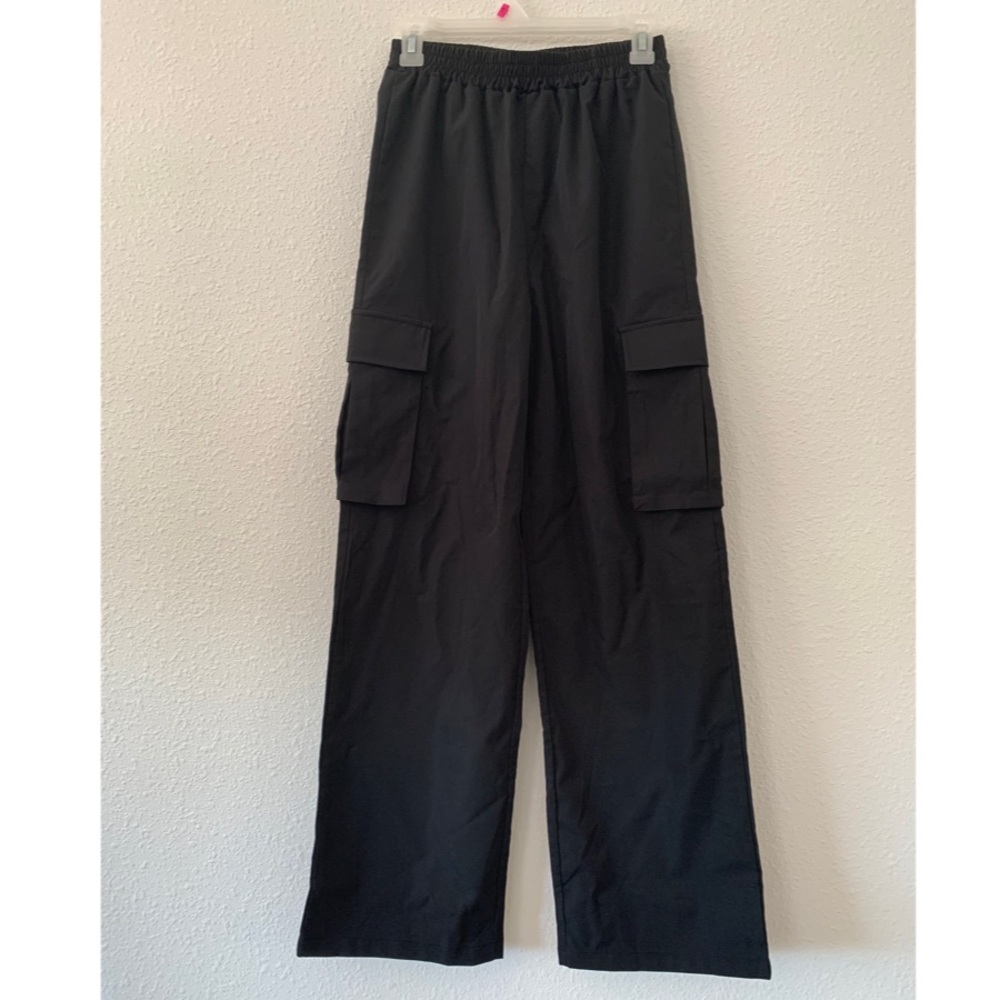 SHEIN Solid high waist flap pocket cargo pants
